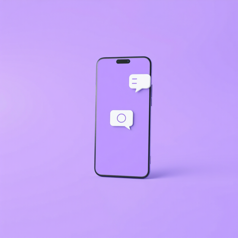 Celular com ícone de câmera de vídeo e balão de conversa, representando bate-papo por vídeo